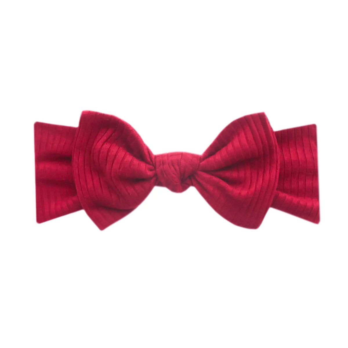 Knit Headband Bow - Cranberry